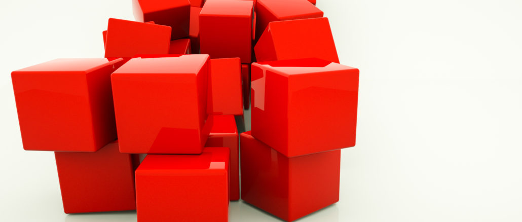 Red,Cubes,On,A,White,Background.,3d,Rendering,Illustration